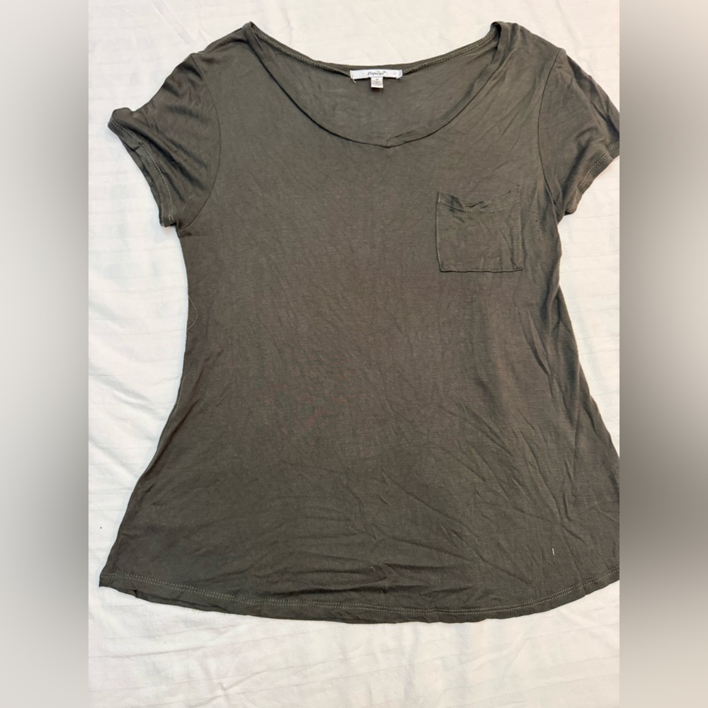 Papaya Dark Green Short Sleeve Tee Shirt